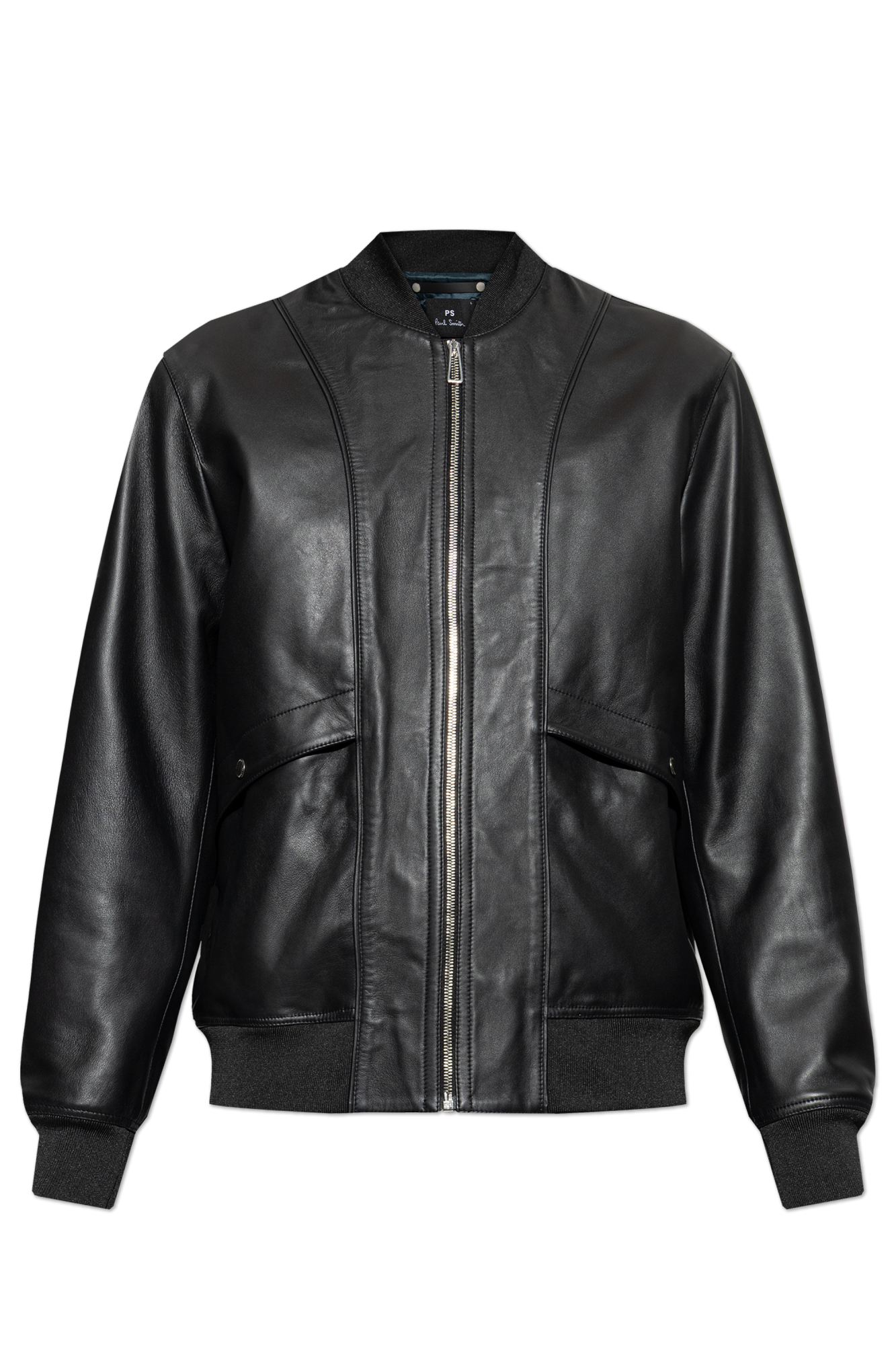 Navy blue Leather 'bomber' jacket PS Paul Smith - Vitkac France